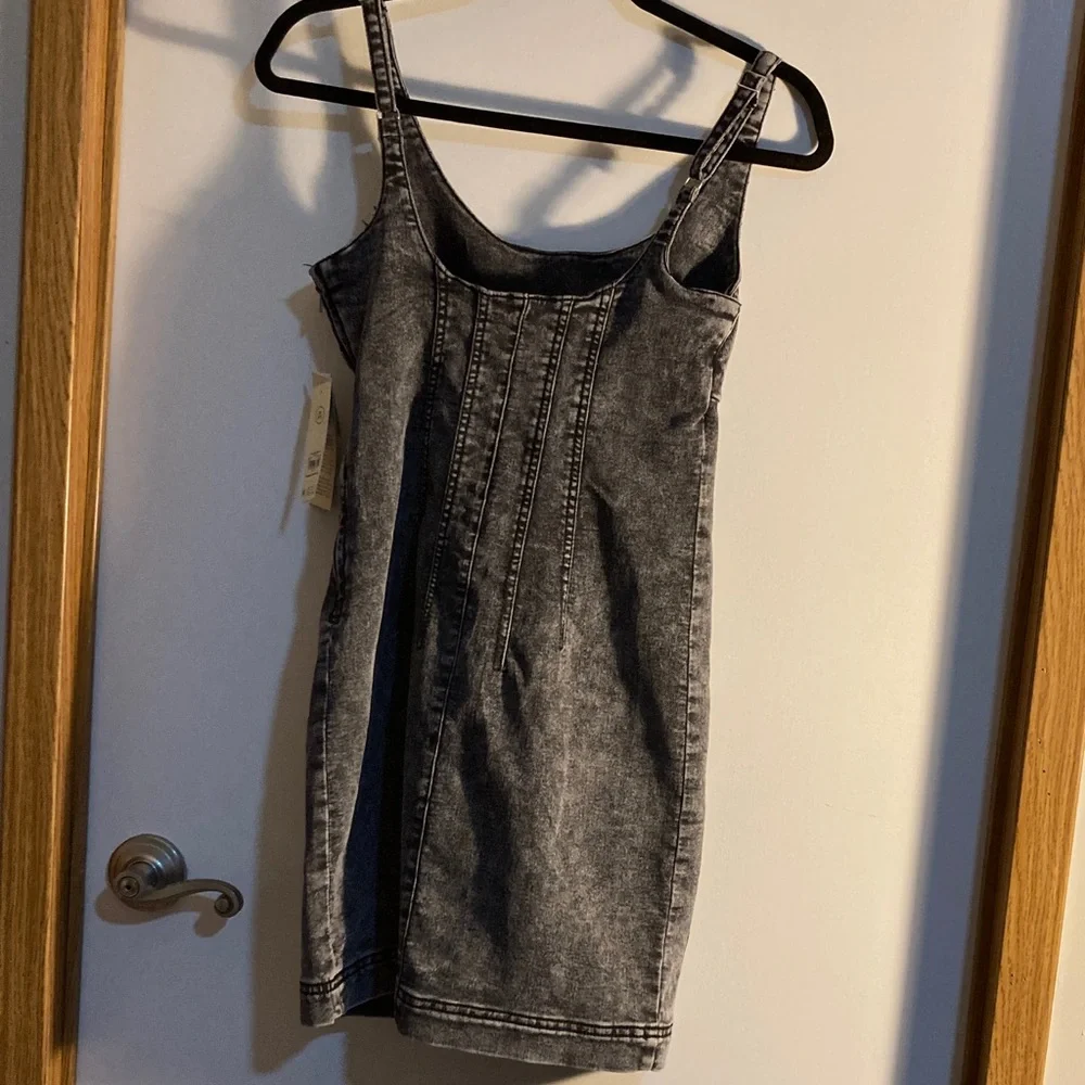 No Boundaries Charcoal Denim Dress - Picture 5 of 6